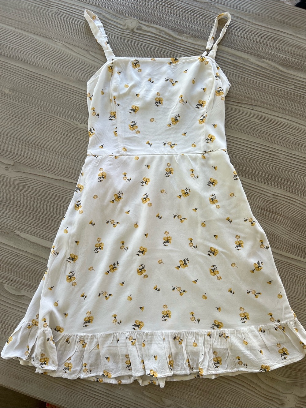 Hollister White Mini Dress with Yellow Floral Print